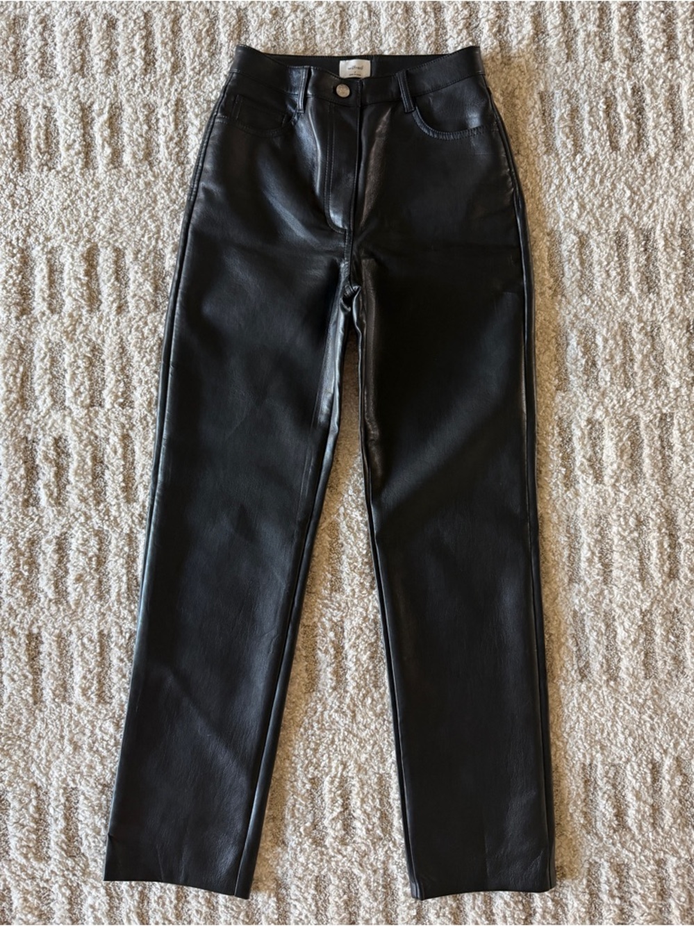 Aritzia Black Faux Leather Pants